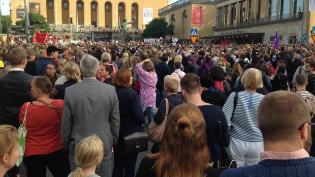 Митинг в Швеции (Гётеборг) в поддержку беженцев