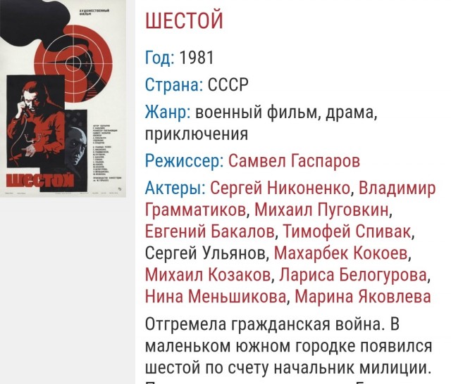 Советские фильмы 1981года.
