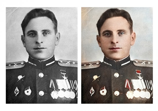 Нейросеть на хаялву раскрашивает фото к 9 мая