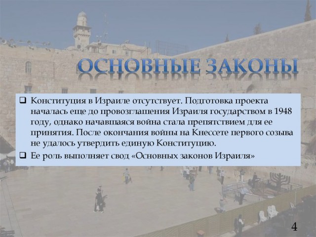 Израиль и конституция