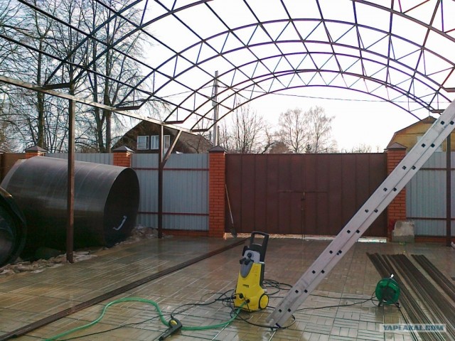 Как собираются навесы под машины