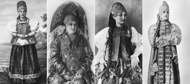 Девушки в праздничных и повседневных одеждах конца 19 - начала 20 веков
