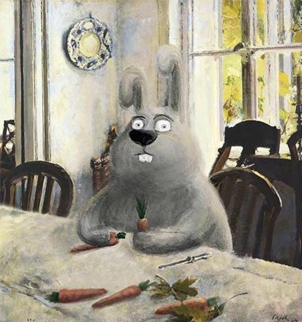 Заяц с морковками