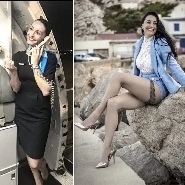 Стюардессы в униформе и без неё