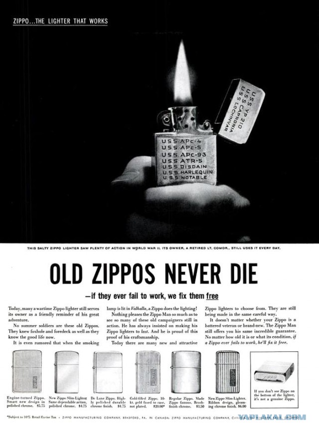 Не откажет никогда. История Zippo