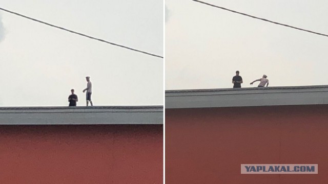 Человек с автоматом на крыше ТРЦ в Тюмени (предположительно)