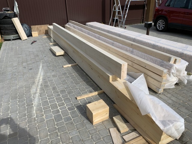 Навес для авто из бруса своими руками