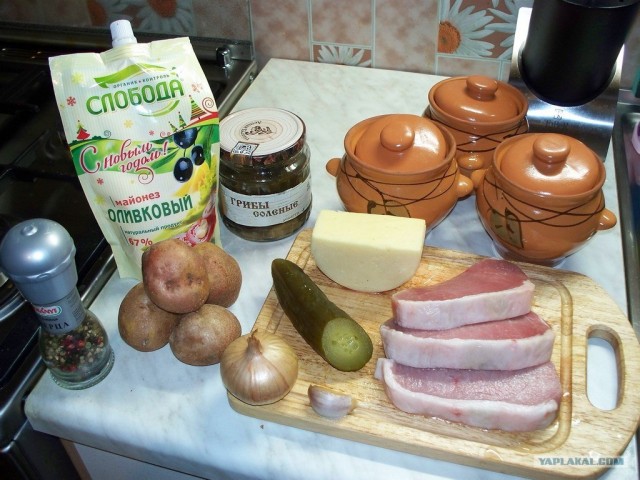 Горшочки со свининой по-холостяцки
