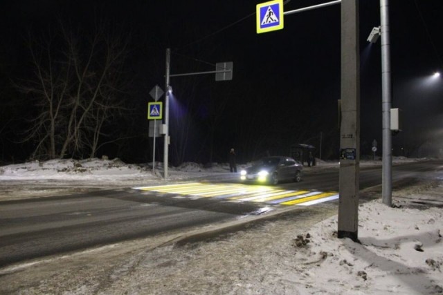 Первый проекционный пешеходный переход появился в Алтайском крае