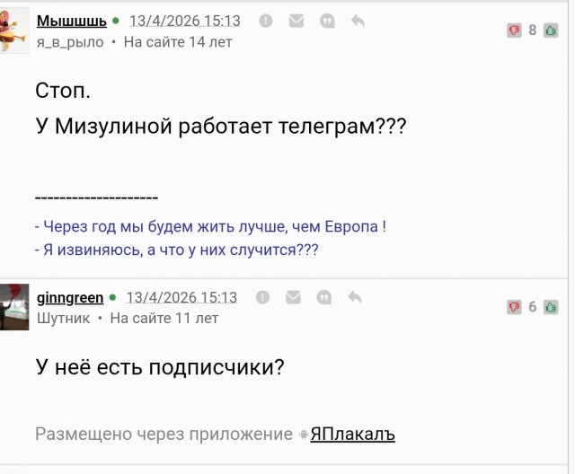 Екатерина Мизулина рассказала в своём телеграм-канале о ситуации, на которую обратили внимание её подписчики.