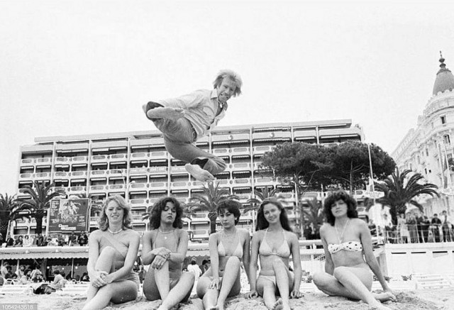 Чак Норрис на пляже в Каннах. Май 1980 года