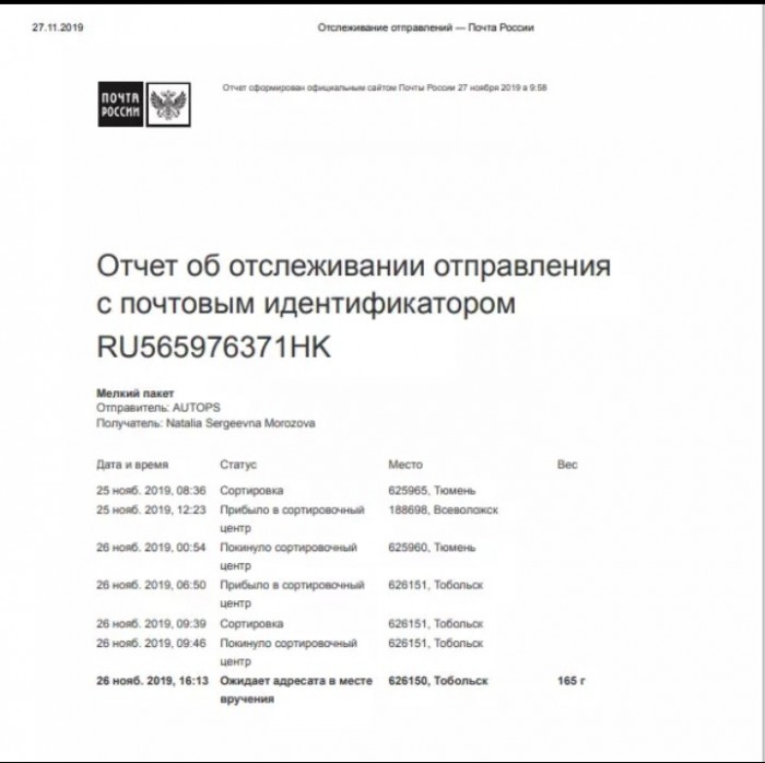 Работа Почты России