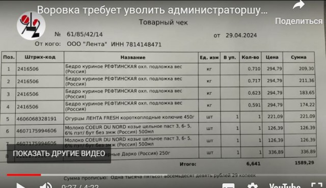 Магазинная воровка требует уволить поймавшую ее администраторшу