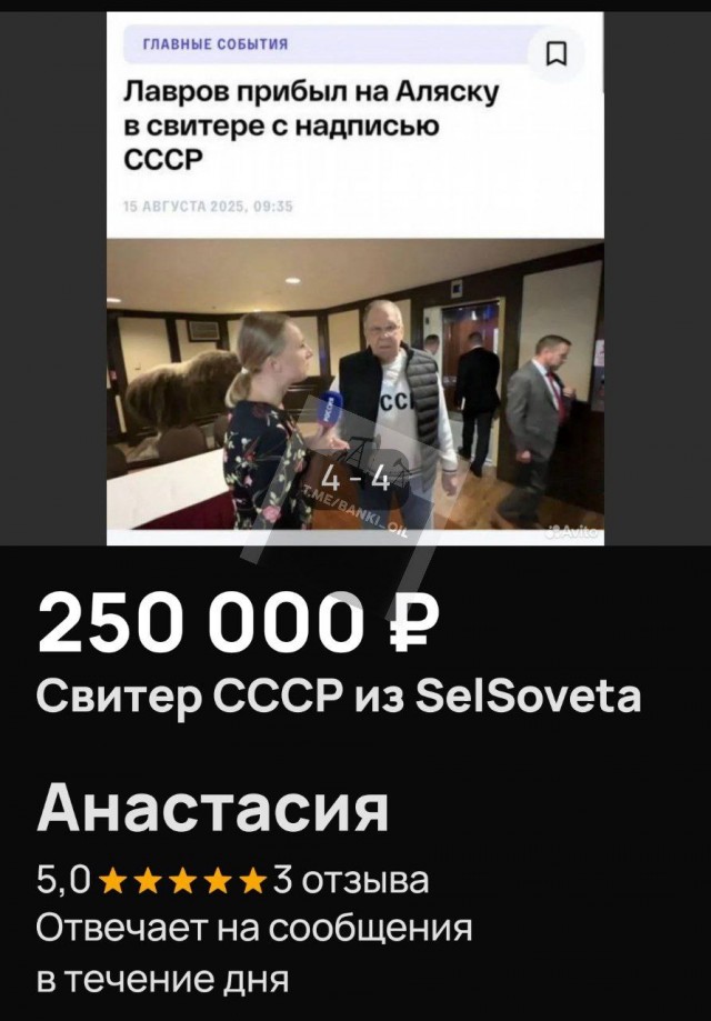 Темщики начали перепродавать свитер СССР за 250 тысяч рублей