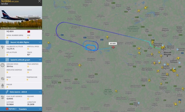 A320 подал сигнал тревоги. Вылетел из Москвы в Амстердам