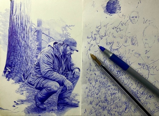 Рисунок шариковой ручкой