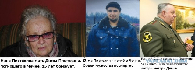 Мать погибшего офицера в Чечне бомжует 15 лет