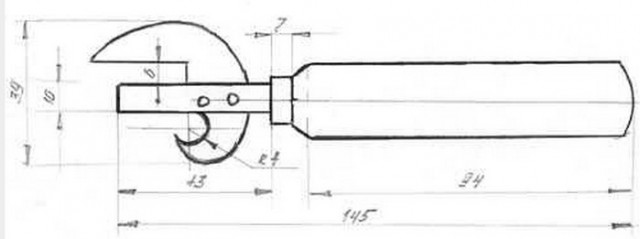 Чертеж консервный нож