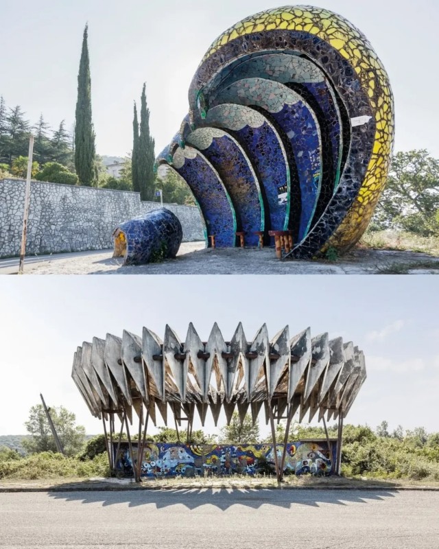 Остановки автобусные СССР. Искусство былое.