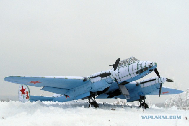 Пе-3. Модель самолета из бумаги