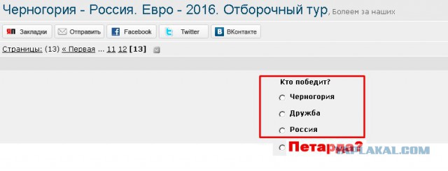 Черногория - Россия. Евро - 2016. Отборочный тур