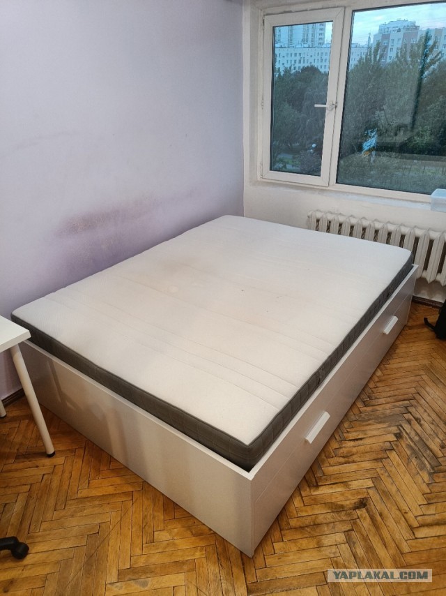 [МСК] Продам БУ кровать IKEA Brimnes 200х160 с матрасом IKEA Hovag
