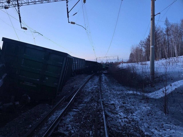 Сход вагонов в Амурской области