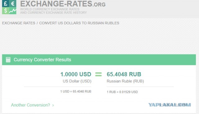 Курс доллара на бирже пробил 65 рублей