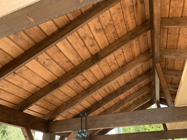 Навес для авто из бруса своими руками