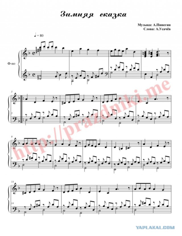 Песни сказки ноты для фортепиано