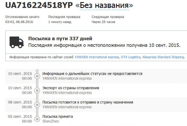 На доставку посылки из Китая в Екатеринбург «Почте России» понадобилось полгода