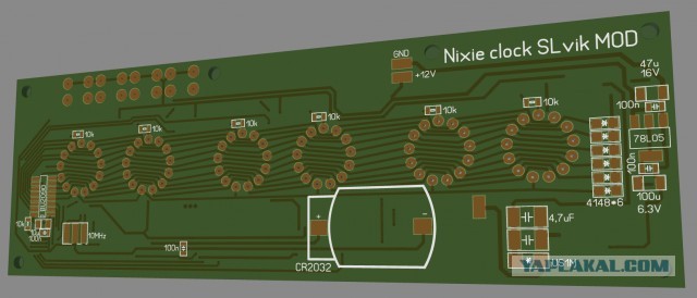 Nixie clock: часы на лампах ИН-14 на заводских платах