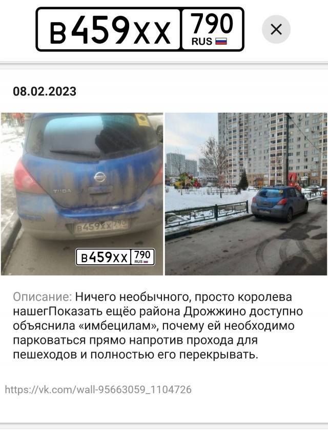 Очень «вежливая» автолядь из Бутово