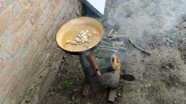 Печка из сотой трубы от скуки