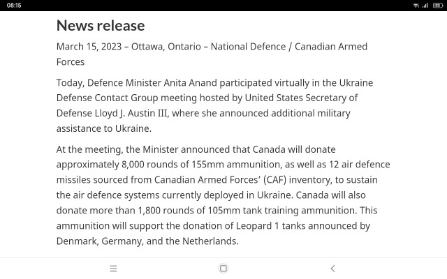 Вместо самолетов, Канада передаст Украине 38 пулеметов.
