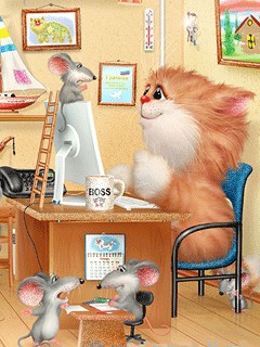 Забавные коты, ведущие себя как офисные работники