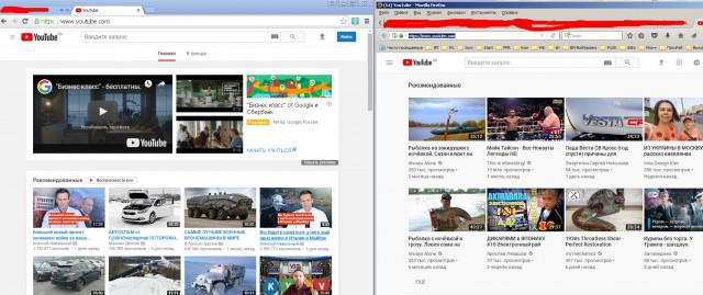 Internet Explorer vs Firefox и Firefox vs Chrome. Но на самом деле YouTube