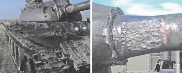 Обстрел танка Т-54/55 кумулятивными снарядами из гранатометов, ракетных комплексов и САУ