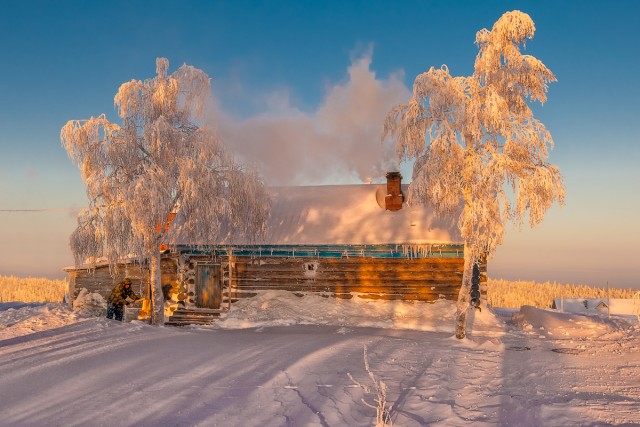 Снег и мороз в деревне