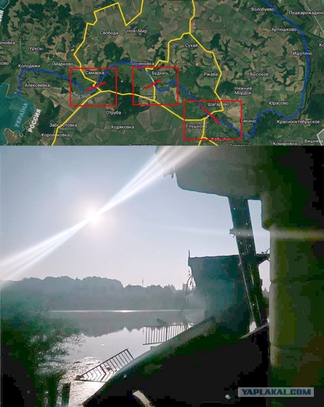 Уничтожен третий мост в Глушковском районе