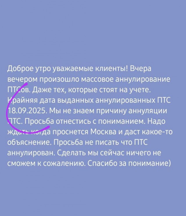В России начали массово аннулировать электронные ПТС