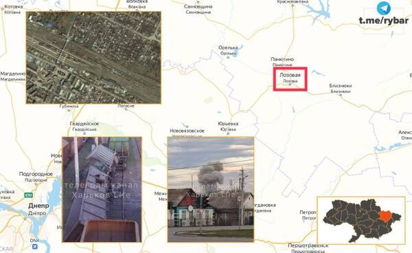 Три ракеты поразили железнодорожную станцию Лозовая.