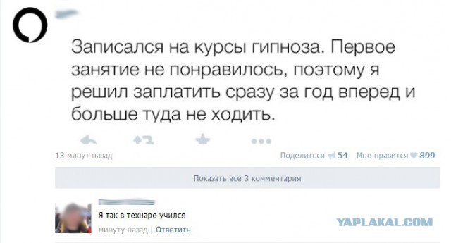 Смешные комментарии из социальных сетей 03.06.2016