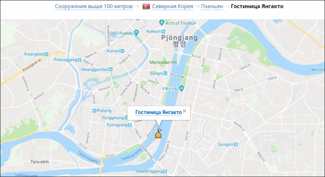 Международная гостиница Янгакто в Северной Корее