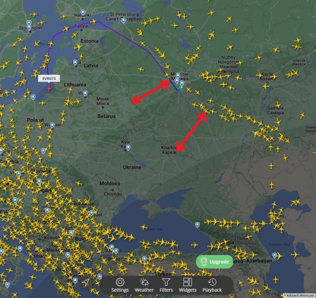 Boeing 737 авиакомпании Utair рейсом Грозный - Москва подал сигнал бедствия над Каспийским морем