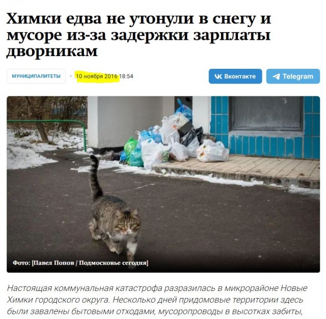 В Химках мусорный коллапс