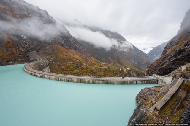 Дамба Мовуазен в Швейцарии (Mauvoisin Dam)
