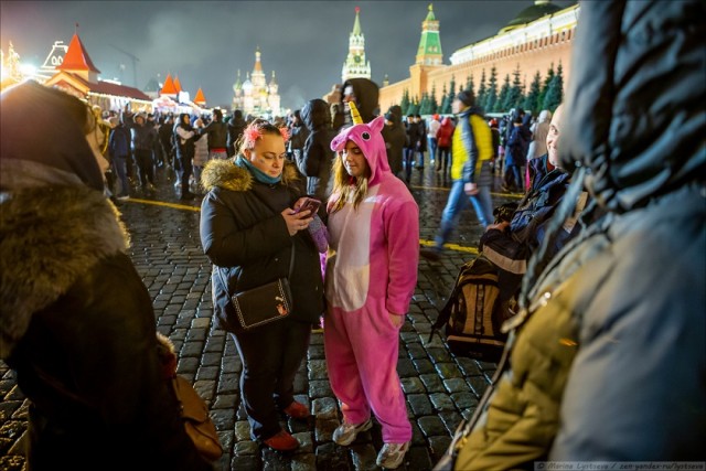 Как в центре Москвы Новый год встречали