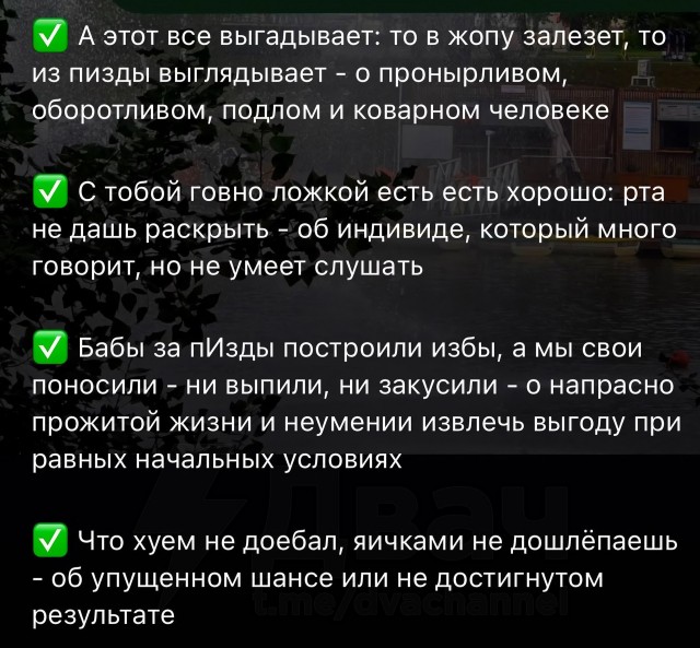 Матерные поговорки на все случаи жизни.