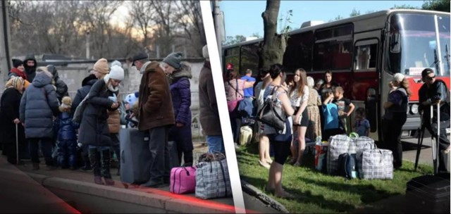 Кадры общения Джоли с беженцами на вокзале во Львове.